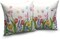 Summer Floral Throw Pillows Cover 18x18 Set of 2 Pink Tulip Flower Pillow Covers Lavender Dandelion Butterfly Decorative Pillow Case for Farmhouse Patio Sofa Couch